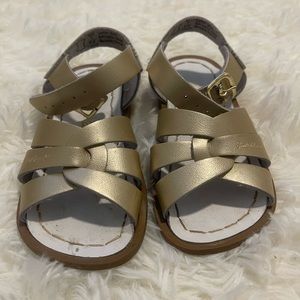 Salt water gold sandals